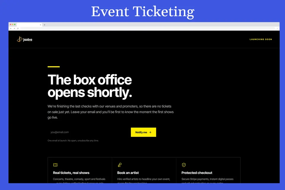 Jazba Tickets – Event Ticketing Platform